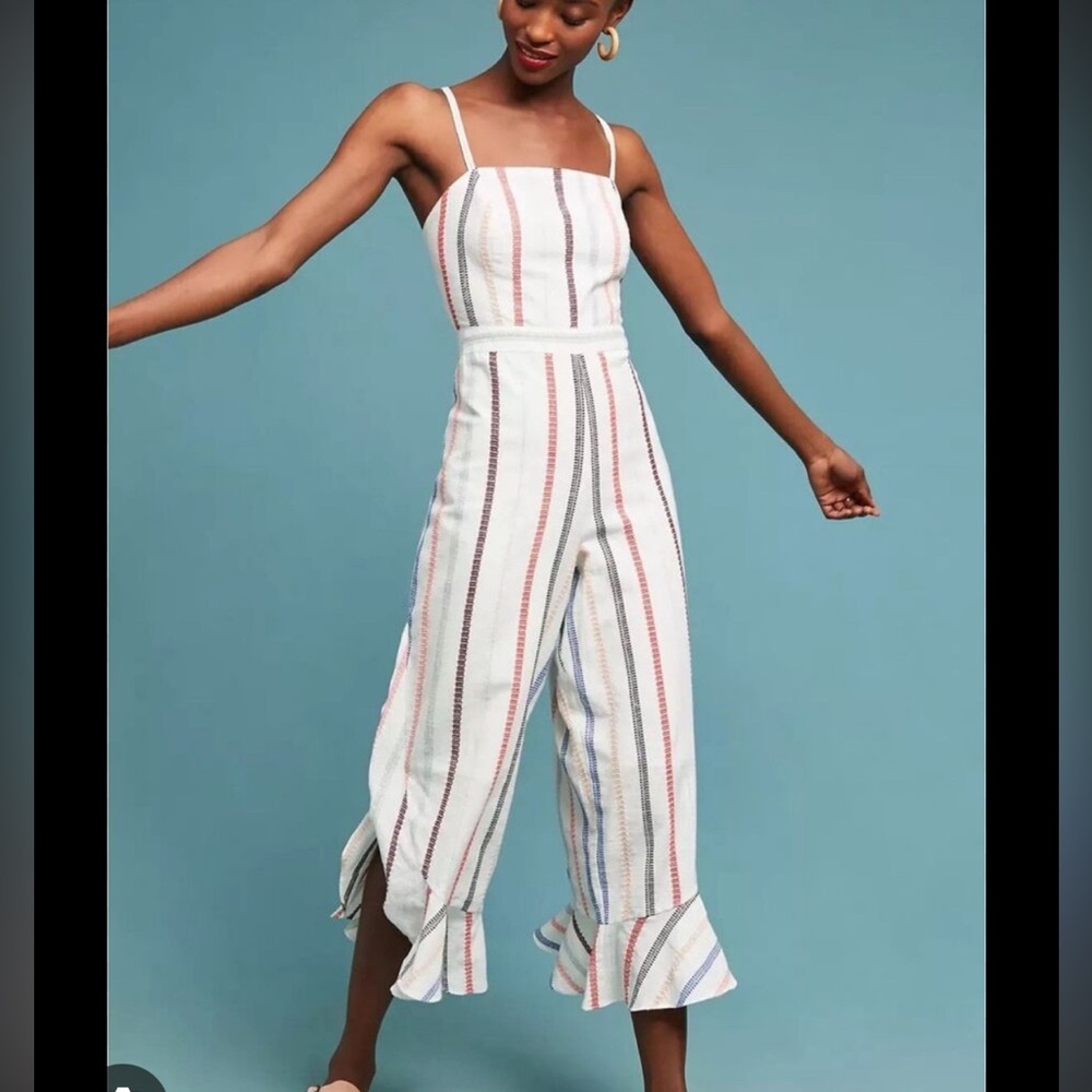 White Anthropologie jumpsuit